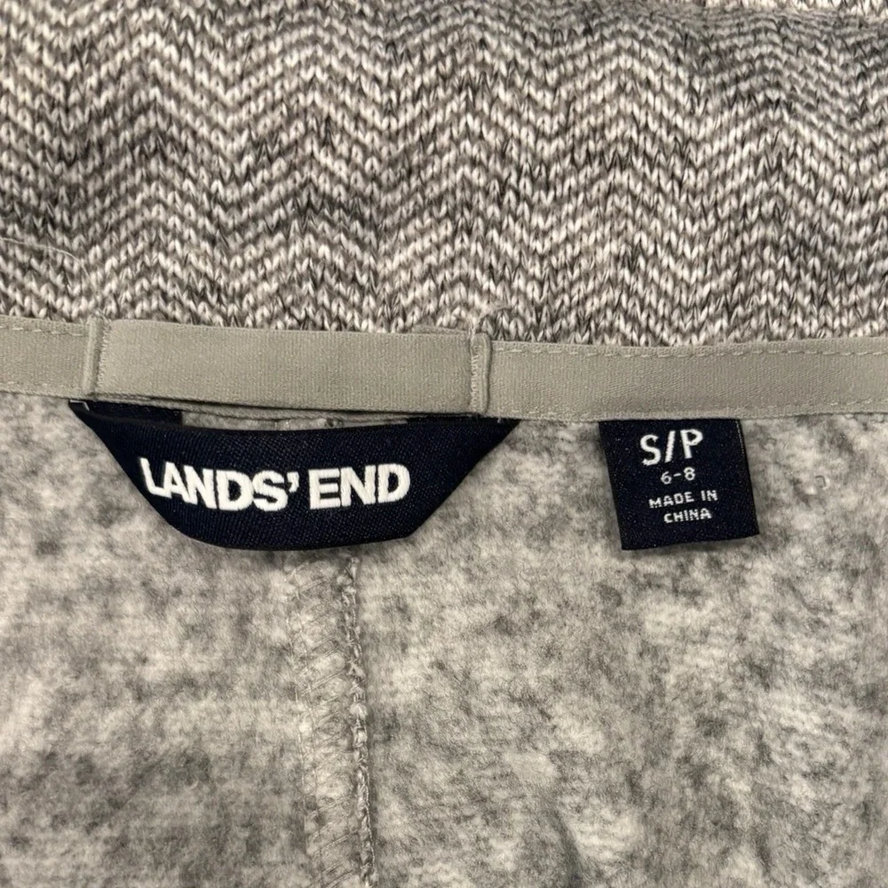 Lands' End Gray Herringbone Fleece‎ Jacket – Women's Small
